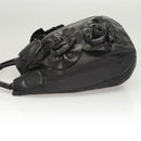 VALENTINO Shoulder Bag Leather Black Gold Auth BA2556-4