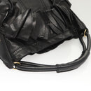 VALENTINO Shoulder Bag Leather Black Gold Auth BA2556-6