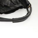 VALENTINO Shoulder Bag Leather Black Gold Auth BA2556-7