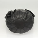 VALENTINO Shoulder Bag Leather Black Gold Auth BA2556-5