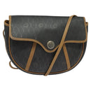 Christian Dior Honeycomb Canvas Shoulder Bag PVC Brown Gold Auth BA2557-1