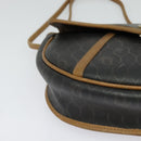 Christian Dior Honeycomb Canvas Shoulder Bag PVC Brown Gold Auth BA2557-9