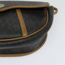 Christian Dior Honeycomb Canvas Shoulder Bag PVC Brown Gold Auth BA2557-14