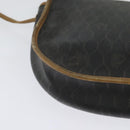 Christian Dior Honeycomb Canvas Shoulder Bag PVC Brown Gold Auth BA2557-15