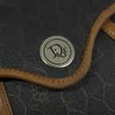 Christian Dior Honeycomb Canvas Shoulder Bag PVC Brown Gold Auth BA2557-17