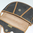 Christian Dior Honeycomb Canvas Shoulder Bag PVC Brown Gold Auth BA2557-11