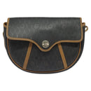 Christian Dior Honeycomb Canvas Shoulder Bag PVC Brown Gold Auth BA2557-13
