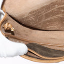 Christian Dior Honeycomb Canvas Shoulder Bag PVC Brown Gold Auth BA2557-20