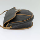 Christian Dior Honeycomb Canvas Shoulder Bag PVC Brown Gold Auth BA2557-3