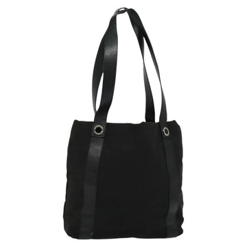 BVLGARI Logo Mania Tote Bag Canvas Black Silver Auth BA2558