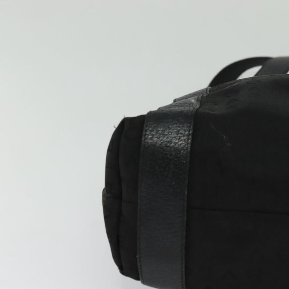 BVLGARI Logo Mania Tote Bag Canvas Black Silver Auth BA2558