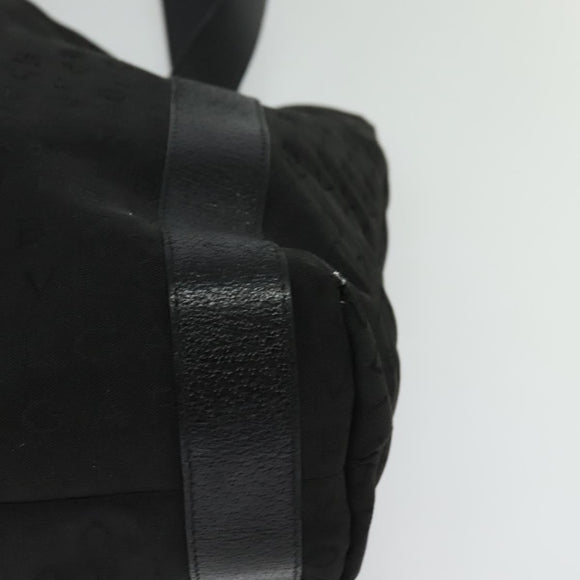 BVLGARI Logo Mania Tote Bag Canvas Black Silver Auth BA2558