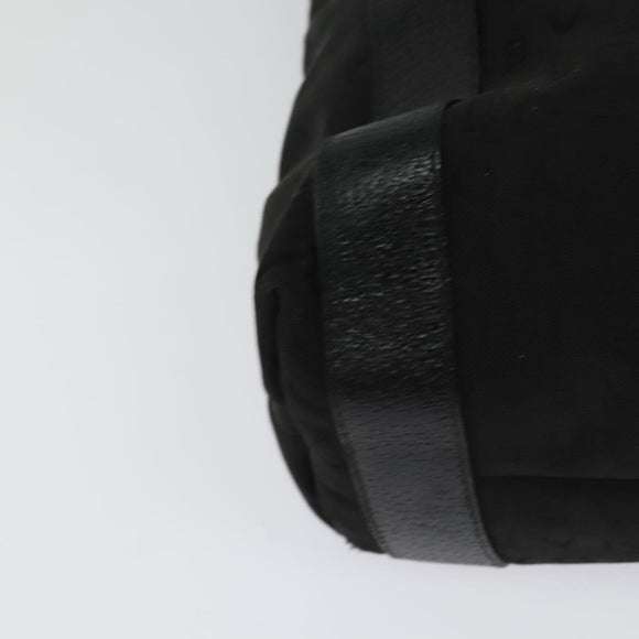 BVLGARI Logo Mania Tote Bag Canvas Black Silver Auth BA2558