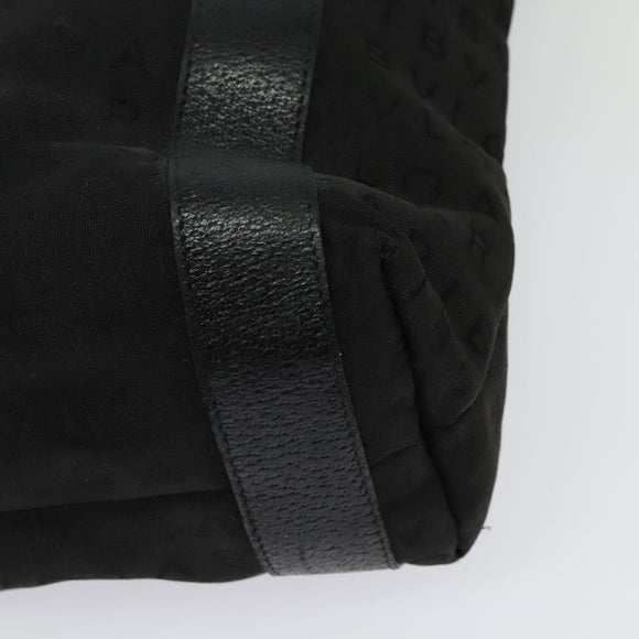 BVLGARI Logo Mania Tote Bag Canvas Black Silver Auth BA2558