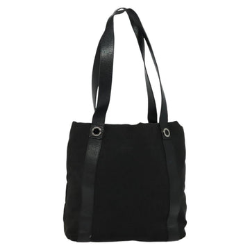 BVLGARI Logo Mania Tote Bag Canvas Black Silver Auth BA2558 - 0