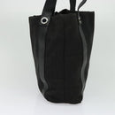BVLGARI Logo Mania Tote Bag Canvas Black Silver Auth BA2558-3