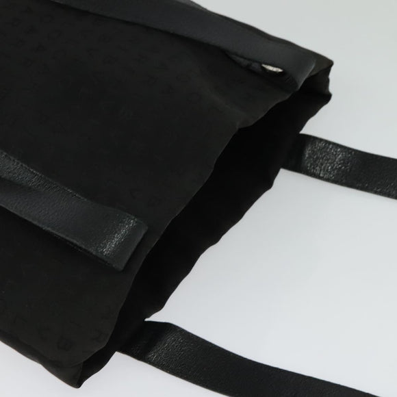 BVLGARI Logo Mania Tote Bag Canvas Black Silver Auth BA2558