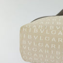 BVLGARI Logo Mania Tote Bag Canvas Beige Silver Auth BA2559-14