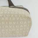 BVLGARI Logo Mania Tote Bag Canvas Beige Silver Auth BA2559-11