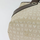 BVLGARI Logo Mania Tote Bag Canvas Beige Silver Auth BA2559-16