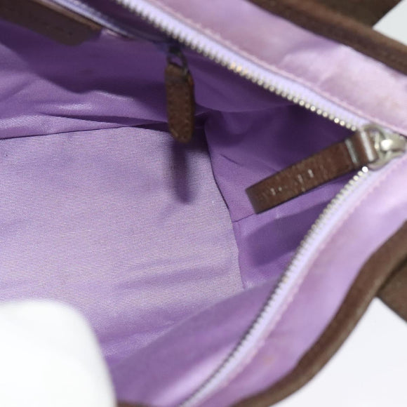BVLGARI Logo Mania Tote Bag Canvas Beige Silver Auth BA2559