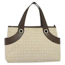 BVLGARI Logo Mania Tote Bag Canvas Beige Silver Auth BA2559-13