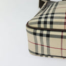 BURBERRY Nova Check Shoulder Bag Canvas Beige Silver Auth BA2560-9