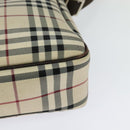 BURBERRY Nova Check Shoulder Bag Canvas Beige Silver Auth BA2560-13