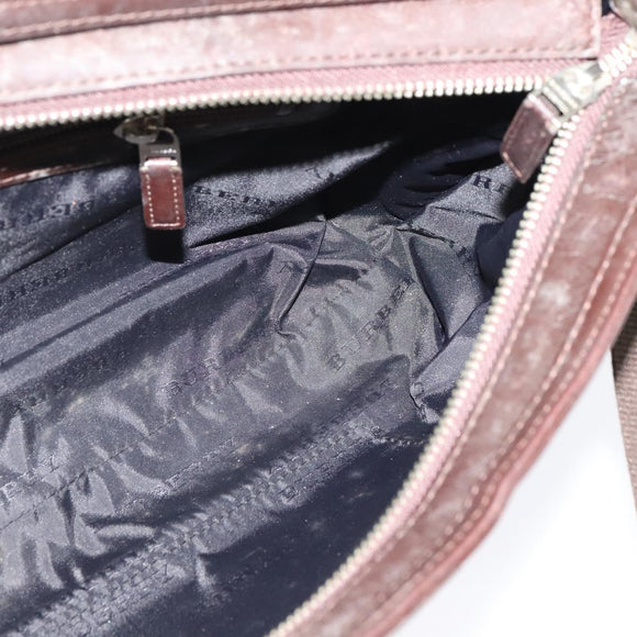 BURBERRY Nova Check Shoulder Bag Canvas Beige Silver Auth BA2560