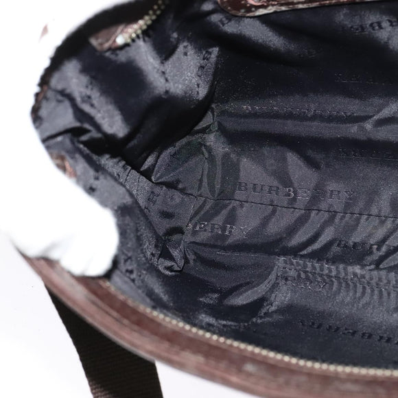 BURBERRY Nova Check Shoulder Bag Canvas Beige Silver Auth BA2560