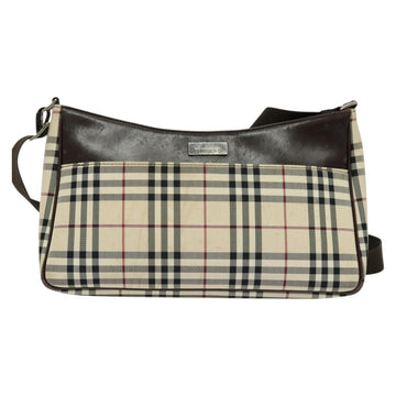 BURBERRY Nova Check Shoulder Bag Canvas Beige Silver Auth BA2560 - 0