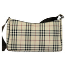 BURBERRY Nova Check Shoulder Bag Canvas Beige Silver Auth BA2560-2