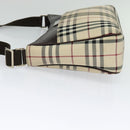 BURBERRY Nova Check Shoulder Bag Canvas Beige Silver Auth BA2560-4
