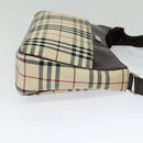 BURBERRY Nova Check Shoulder Bag Canvas Beige Silver Auth BA2560-5