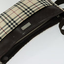 BURBERRY Nova Check Shoulder Bag Canvas Beige Silver Auth BA2560-6