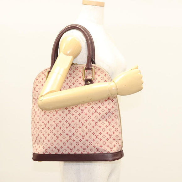 LOUIS VUITTON Monogram Mini Alma Haut Hand Bag Red M92204 LV Auth BA2564