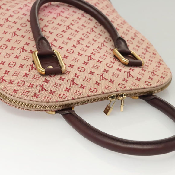 LOUIS VUITTON Monogram Mini Alma Haut Hand Bag Red M92204 LV Auth BA2564