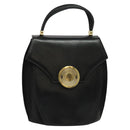 BALLY Hand Bag Leather Black Gold Auth BA2567-1