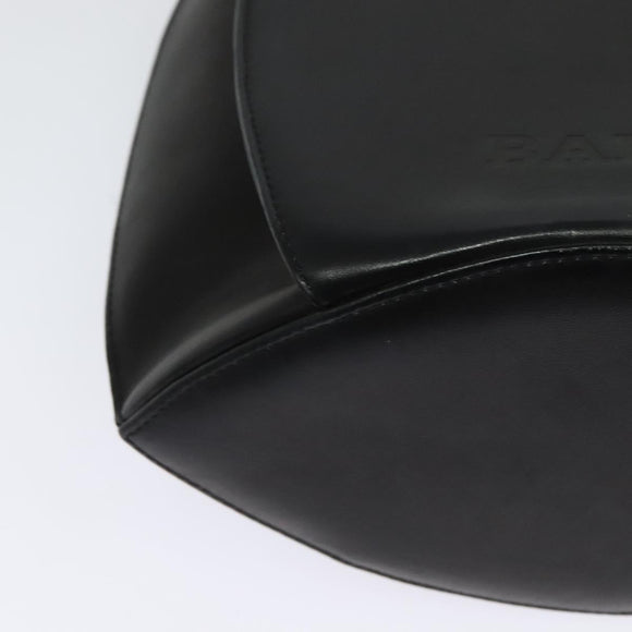 BALLY Hand Bag Leather Black Gold Auth BA2567