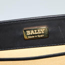 BALLY Hand Bag Leather Black Gold Auth BA2567-15