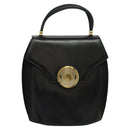 BALLY Hand Bag Leather Black Gold Auth BA2567-2