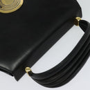 BALLY Hand Bag Leather Black Gold Auth BA2567-6