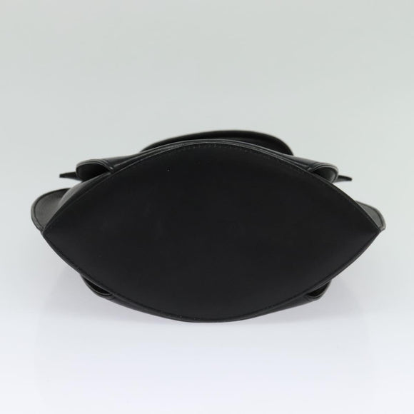 BALLY Hand Bag Leather Black Gold Auth BA2567