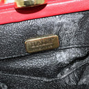 BALLY Chain Shoulder Bag Leather Red Gold Auth BA2568-11