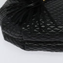 BALLY Chain Shoulder Bag Leather Black Gold Auth BA2569-14