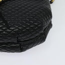 BALLY Chain Shoulder Bag Leather Black Gold Auth BA2569-15