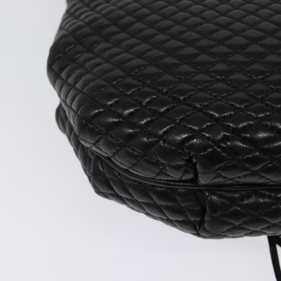 BALLY Chain Shoulder Bag Leather Black Gold Auth BA2569