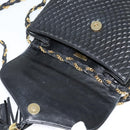 BALLY Chain Shoulder Bag Leather Black Gold Auth BA2569-19