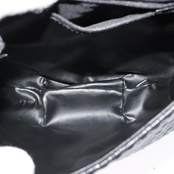 BALLY Chain Shoulder Bag Leather Black Gold Auth BA2569