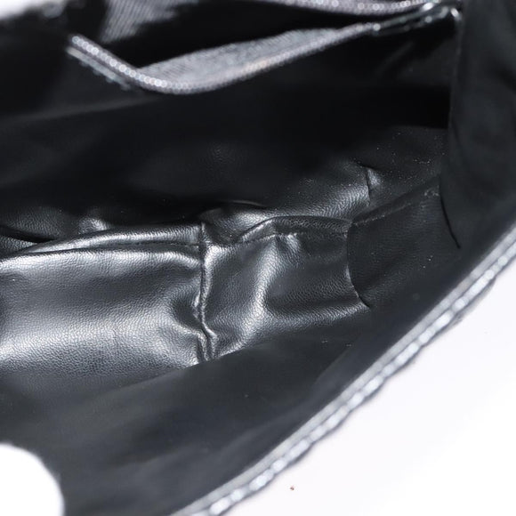 BALLY Chain Shoulder Bag Leather Black Gold Auth BA2569